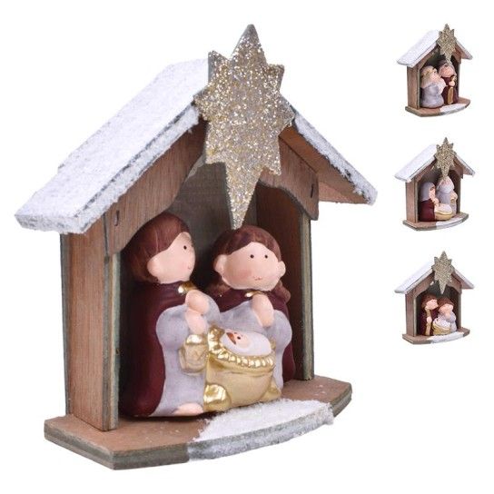 PRESEPIO C/ CABANA C/NEVE E LUZ