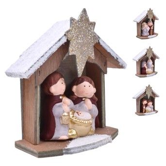 PRESEPIO C/ CABANA C/NEVE E LUZ