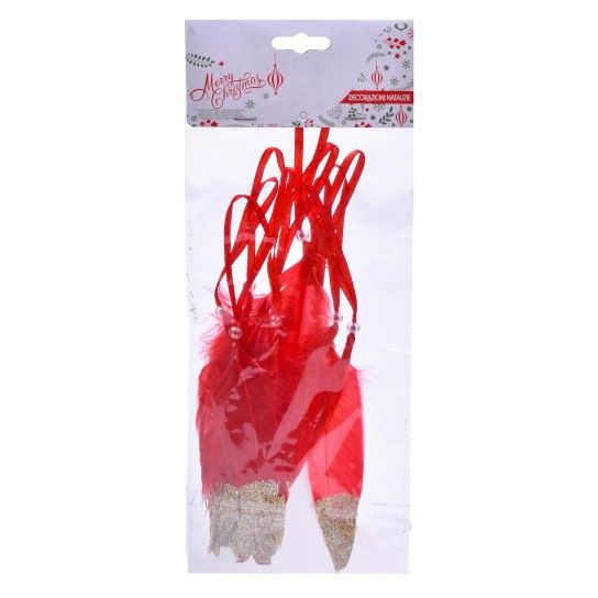PENDURANTES PLUMA VRM 12CM 10UN
