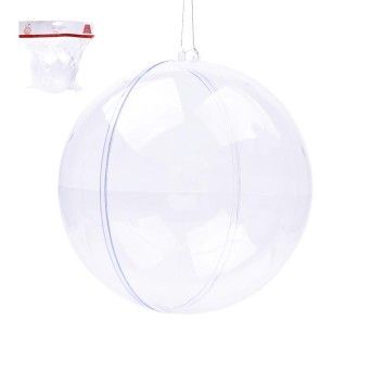 BOLA NATAL PLASTICO TRASPARENTE 15CM