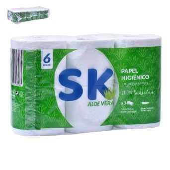 PAPEL HIGIENICO SK ALOE VERA 6X7ROLOS
