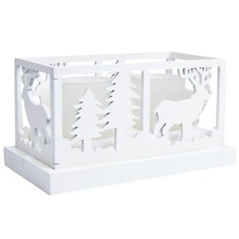 PORTA VELAS DUPLO MAD. BRC. 19.5X11.3X10.5