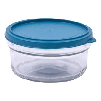 RECIPIENTE VIDRO REDONDO 415ML AZUL