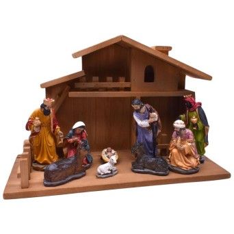 PRESEPIO RESINA C/CABANA 28CM