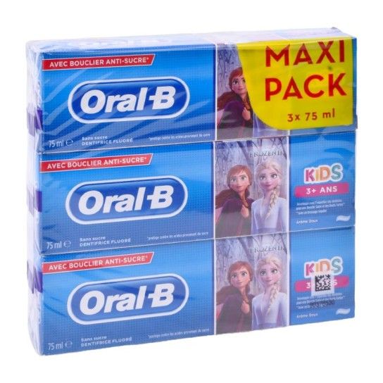 PACK 3 PASTA DENTES ORAL B KIDS 3+ 75ML