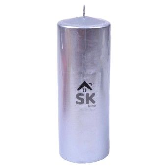 VELA PILLAR 7X20CM PRATA CX24