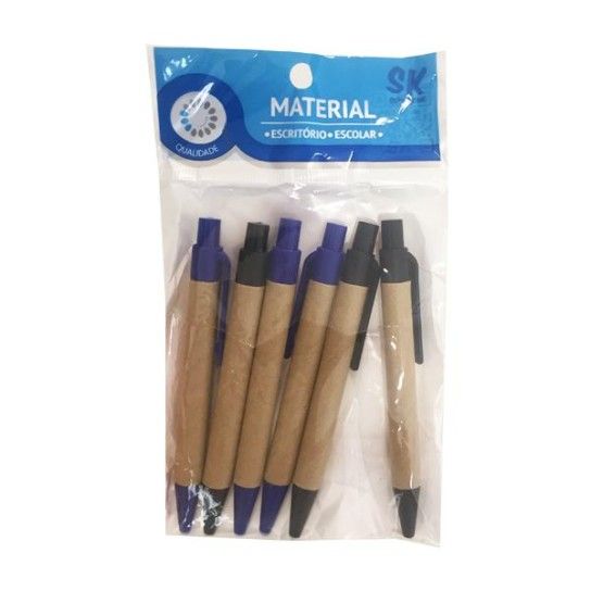 CANETAS CONJ. 6) AZUL 10,5CM 1799-005-06
