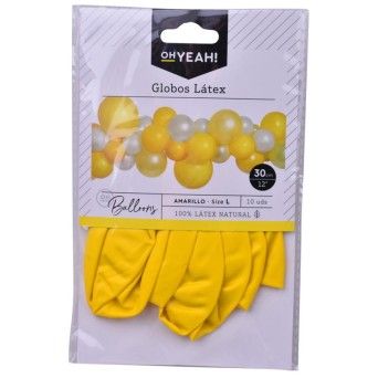 BALAO LATEX AMARELO 30CM CX20
