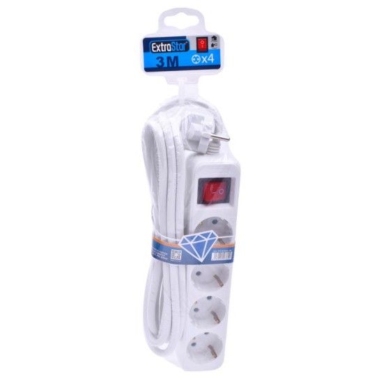 EXTENSAO 3M C/4 TOMADAS E INTERRUPTOR