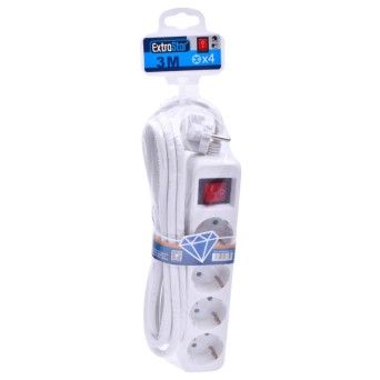 EXTENSAO 3M C/4 TOMADAS E INTERRUPTOR