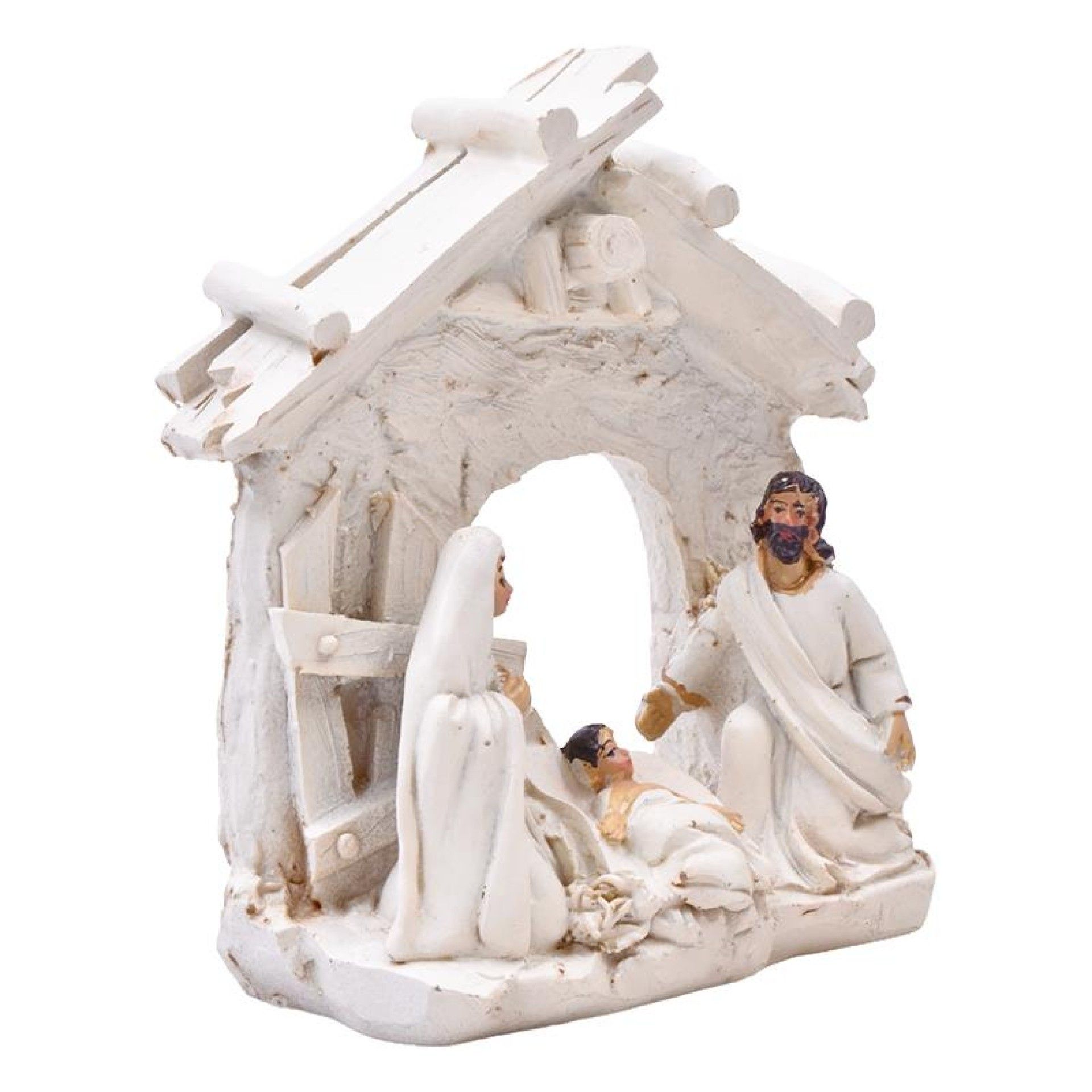 PRESEPIO RESINA 21CM C/ CABANA PRESEPIO RESINA 21CM C/ CABANA