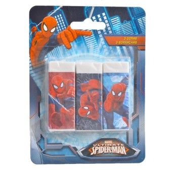 ESCOLA CONJ.3 BORRACHAS SPIDER MAN AST1763