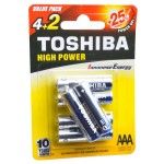 TOSHIBA BLISTER 6PILHAS ALKAL LR03 AAA 4+2 TOSHIBA BLISTER 6PILHAS ALKAL LR03 AAA 4+2