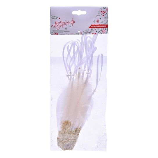 PENDURANTES PLUMA BRC 12CM 10UN