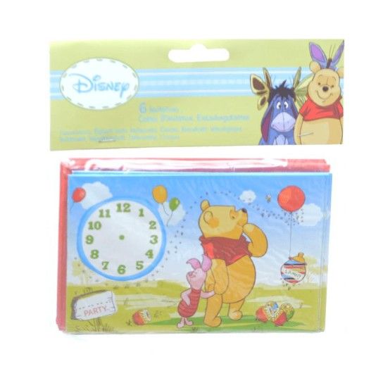 CONVITES WINNIE POOH 6UNI