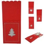 PORTA TALHERES NATAL FELTRO VERM. PORTA TALHERES NATAL FELTRO VERM.