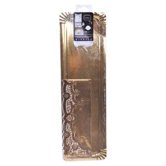BANDEJA BRACO OURO C/NAPRON 13X44CM 3081