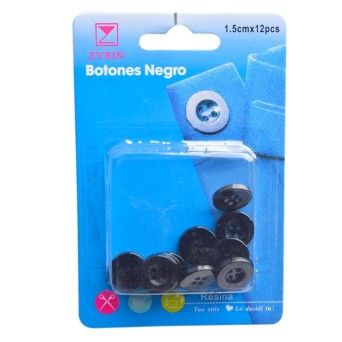 BOTOES PRT1.5CM 12UN Z96053