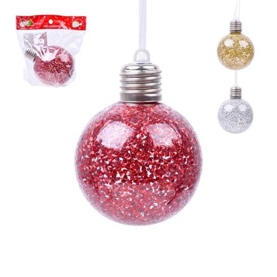BOLA NATAL 8CM C/LUZ 2588-013 CX240