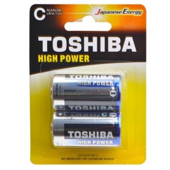 PILHAS TOSHIBA ALCALINA R14 C 2PS