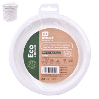 PRATO RASO ECO CANA ACAR 17CM 10UN