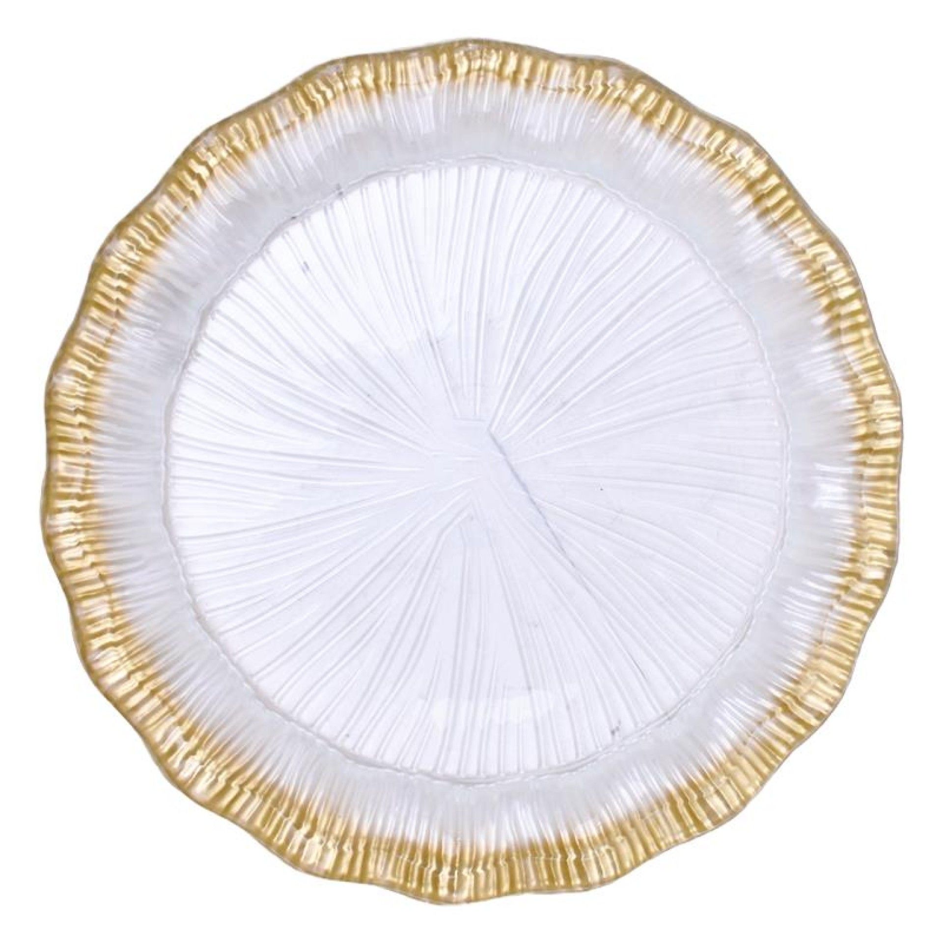 TAÇA VIDRO 30CM BRANCO C/ DOUR TAÇA VIDRO 30CM BRANCO C/ DOUR