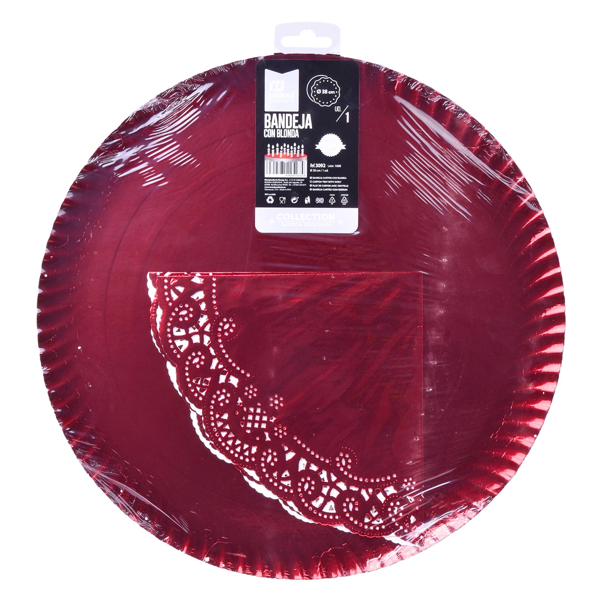 BANDEJA RED VERM C/ NAPRON 38CM 3092 CX72 BANDEJA RED VERM C/ NAPRON 38CM 3092 CX72
