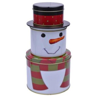 FRASCO METAL BONECO NEVE 25CM