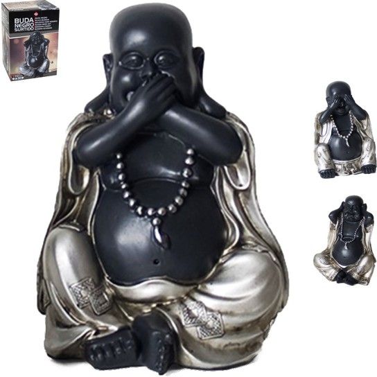 BUDA RESINA PRETO 23CM BUDA RESINA PRETO 23CM