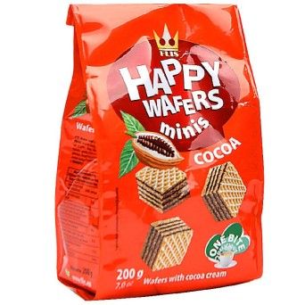 HAPPY WAFERS MINIS CACAU 200G