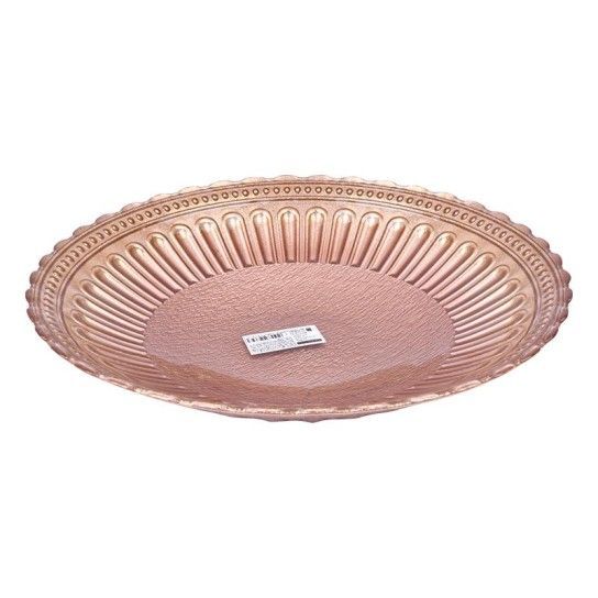 TA�A DE VIDRO 32CM CASTANHO BRILHO DE OURO
