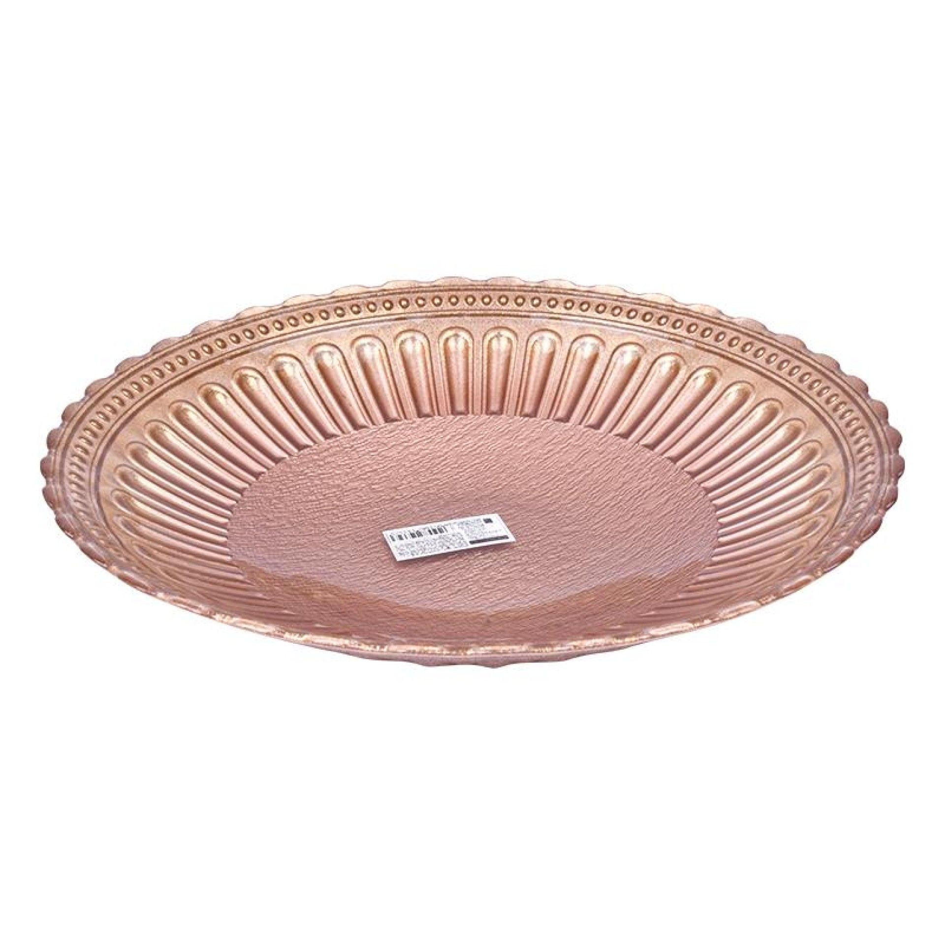 TA�A DE VIDRO 32CM CASTANHO BRILHO DE OURO