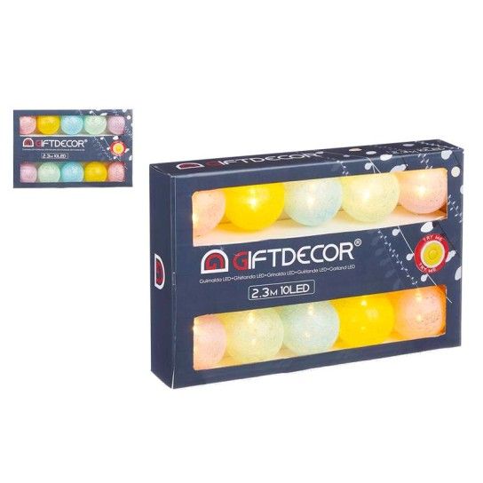 FITA DE LED 10 BOLA MULTICOR C/CAIXA E