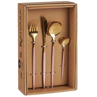 TALHERES 8 PS OURO/ROSA 75224