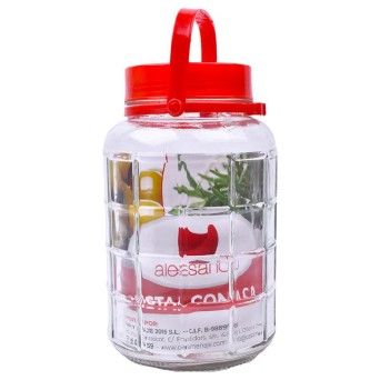 FRASCO VIDRO 4l TAMPA VERM 105253