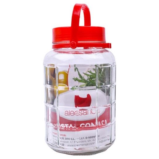 FRASCO VIDRO 4l TAMPA VERM 105253