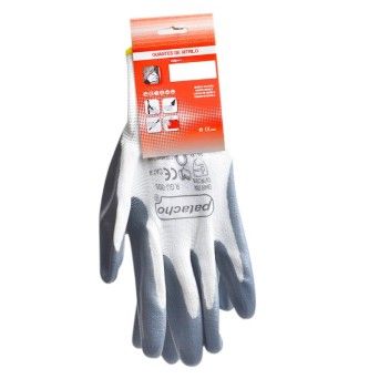 LUVAS TRABALHO NYLON BRC/CINZA T-7