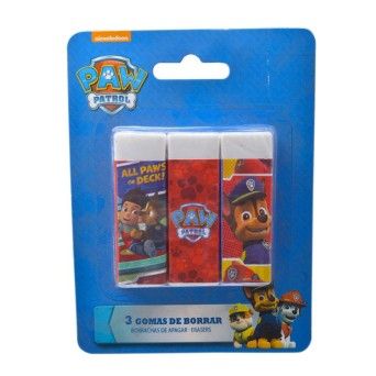CONJ. 3 BORRACHAS PAW PATROL