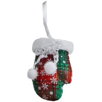 ENFEITE NATAL LUVA XADREZ