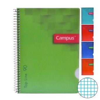 CADERNO CAMPUS PP ESPIRAL A5 QUADR 90GR
