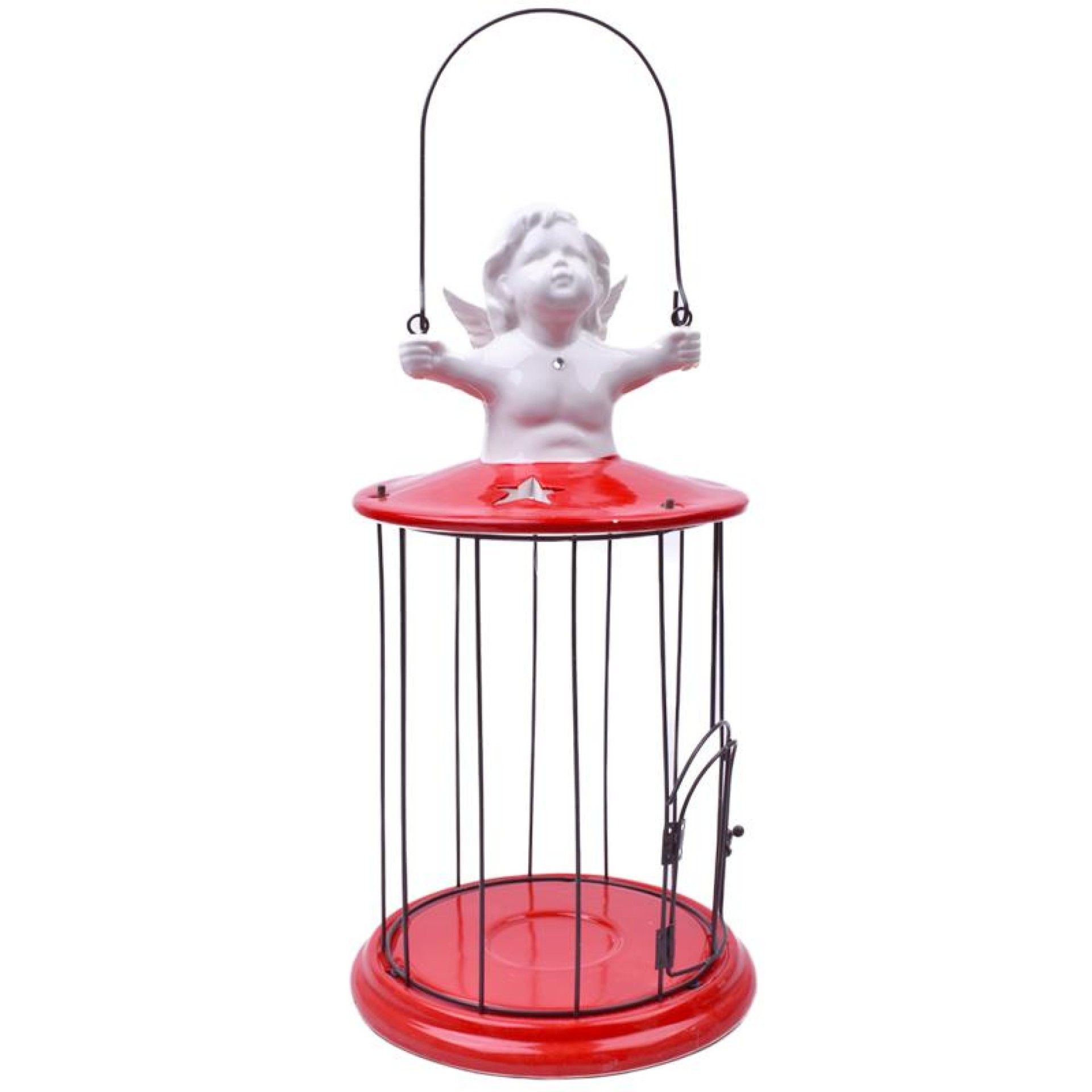 PORTA VELA GAIOLA C/ANJO 35CM PORTA VELA GAIOLA C/ANJO 35CM