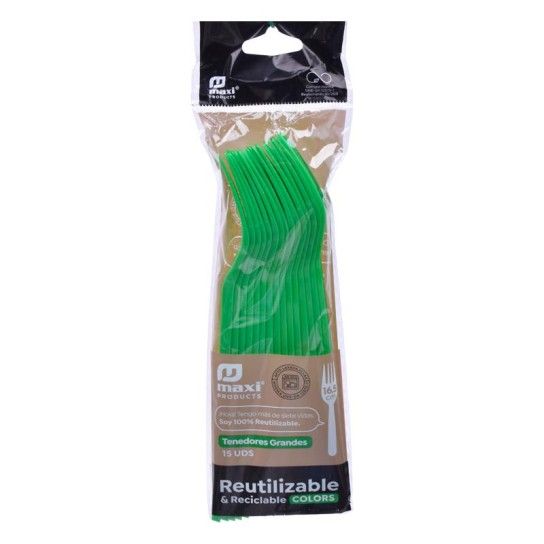 COLHER DESC REUT VERDE 16.5CM 15UN 1356R