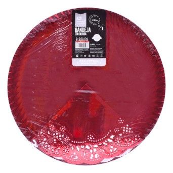 BANDEJA RED VERM C/ NAPRON 35CM 3091 CX72