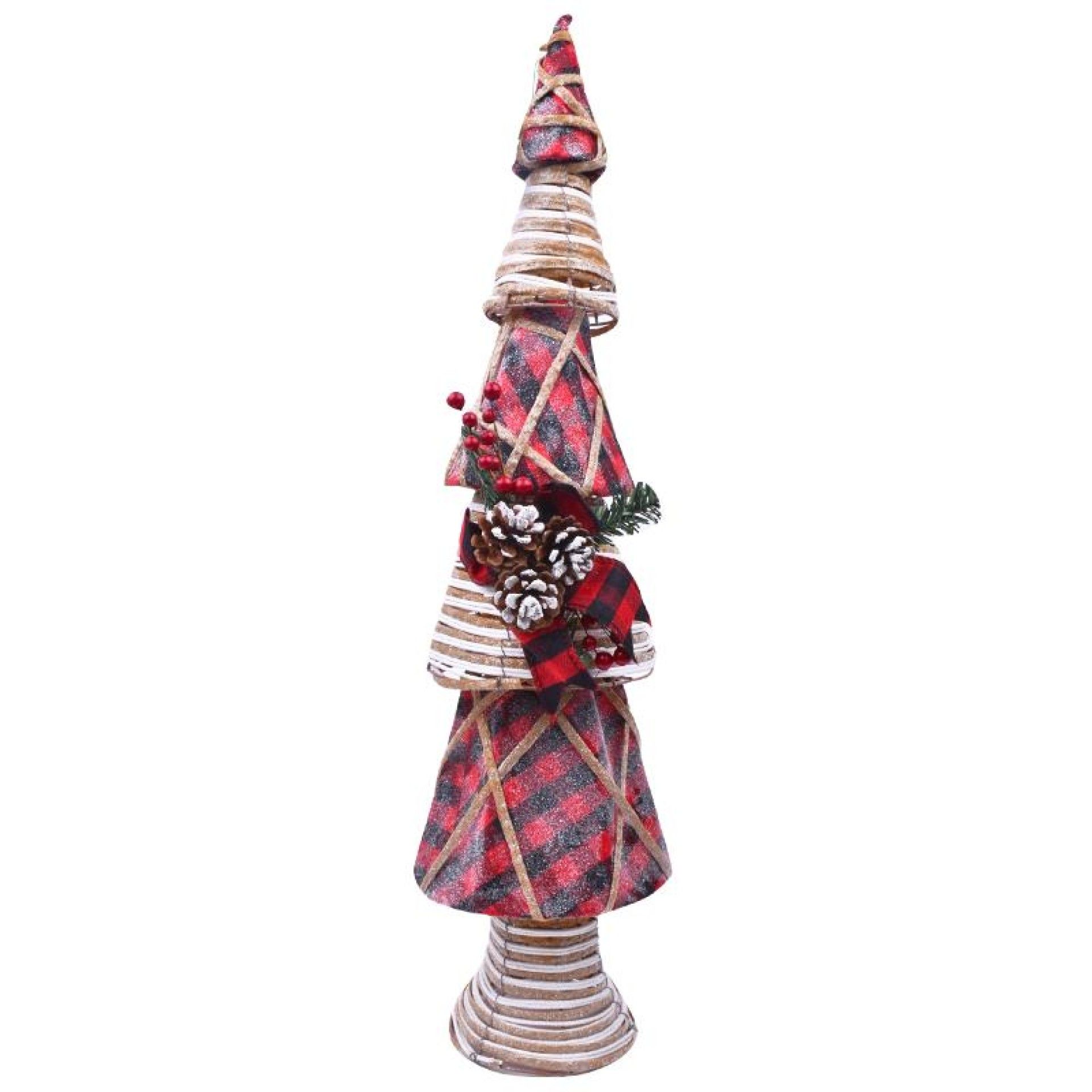 NATAL PINHEIRO 76CM TECIDO PRETO/VERMELHO NATAL PINHEIRO 76CM TECIDO PRETO/VERMELHO