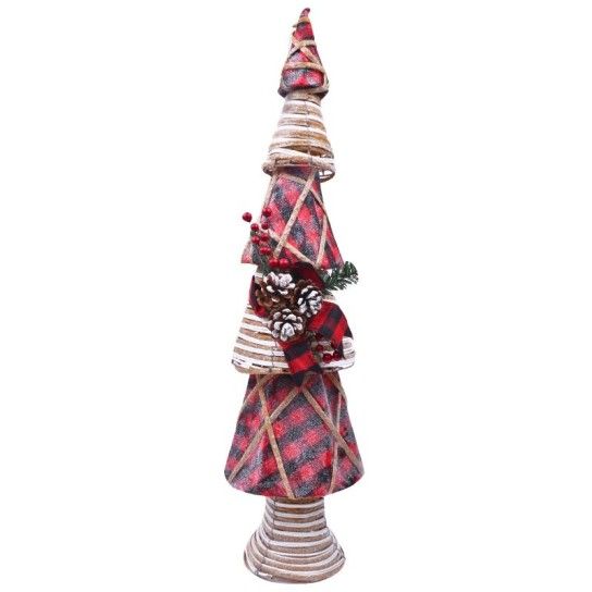 NATAL PINHEIRO 76CM TECIDO PRETO/VERMELHO NATAL PINHEIRO 76CM TECIDO PRETO/VERMELHO