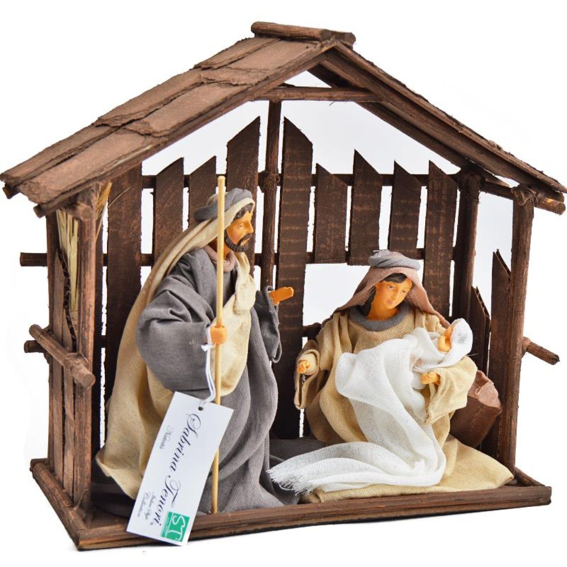 CABANA MADEIRA SAGRADA FAMILIA 25CM CABANA MADEIRA SAGRADA FAMILIA 25CM