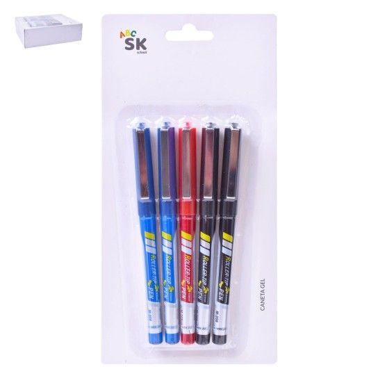 CANETA GEL 5UN 14CM 2556-015-05 CX288
