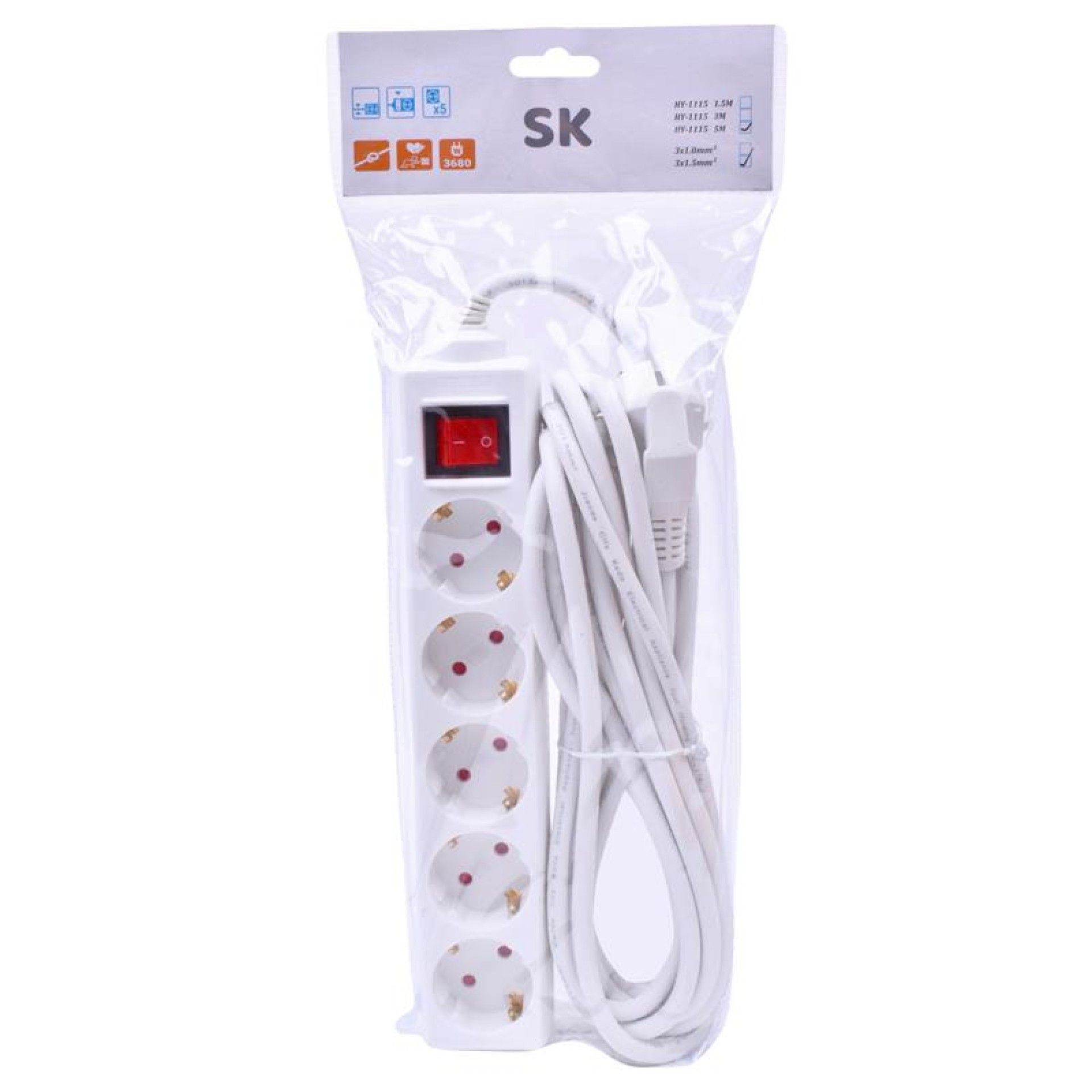 EXTENSAO 5M C/5 TOMADAS+ INT HY-1115 CX25