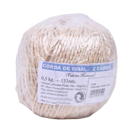 CORDA SISAL 2 CABOS 0.5KG-133MTS