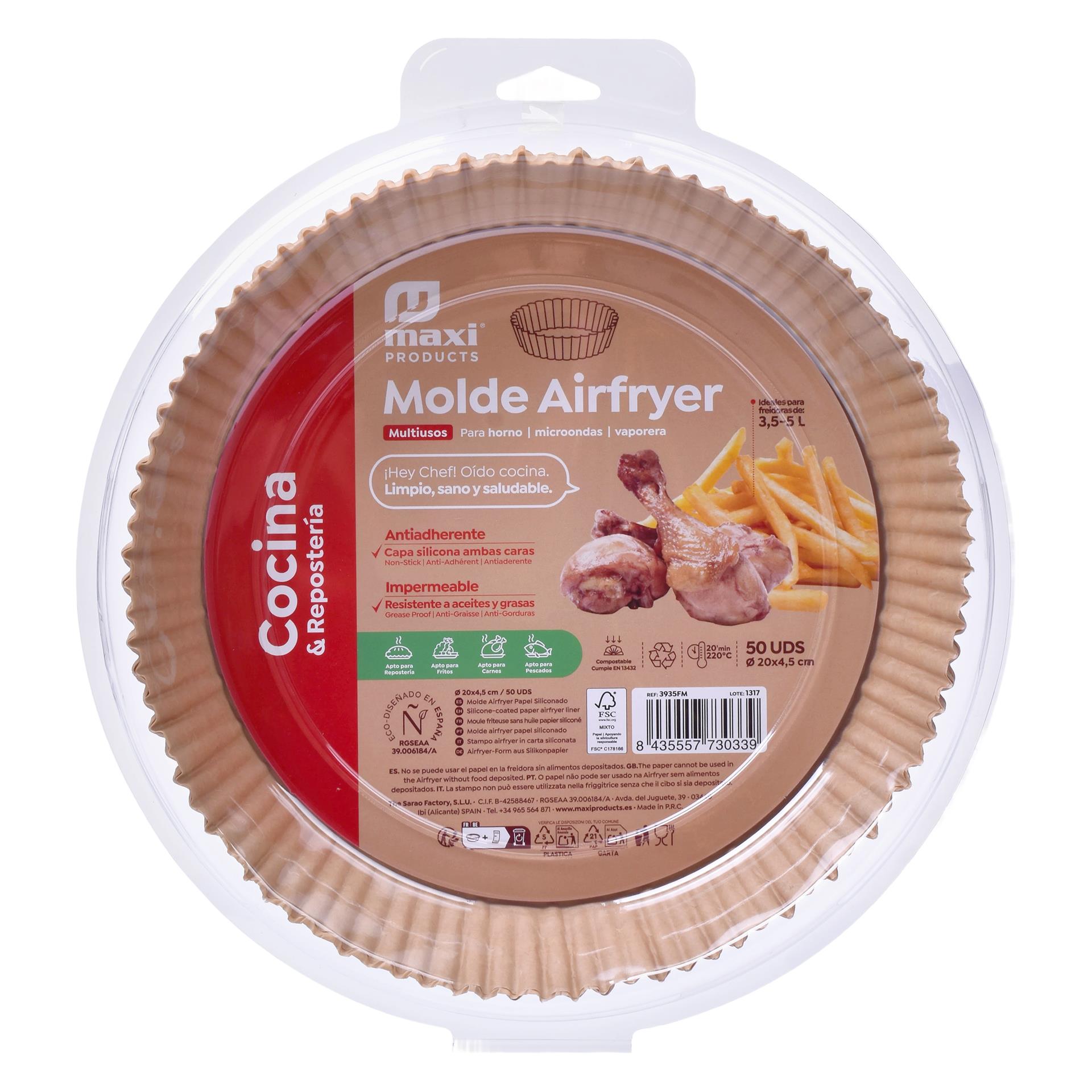 MOLDE AIRFYER PAPEL SIL 50PC 3,5-5L CX36 MOLDE AIRFYER PAPEL SIL 50PC 3,5-5L CX36